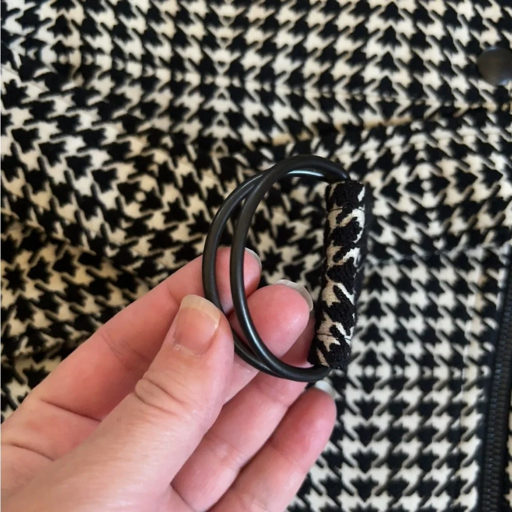 Akris Punto Belted Houndstooth Peplum Jacket Black White Zip-Up Luxury Size 10 - Picture 10 of 16